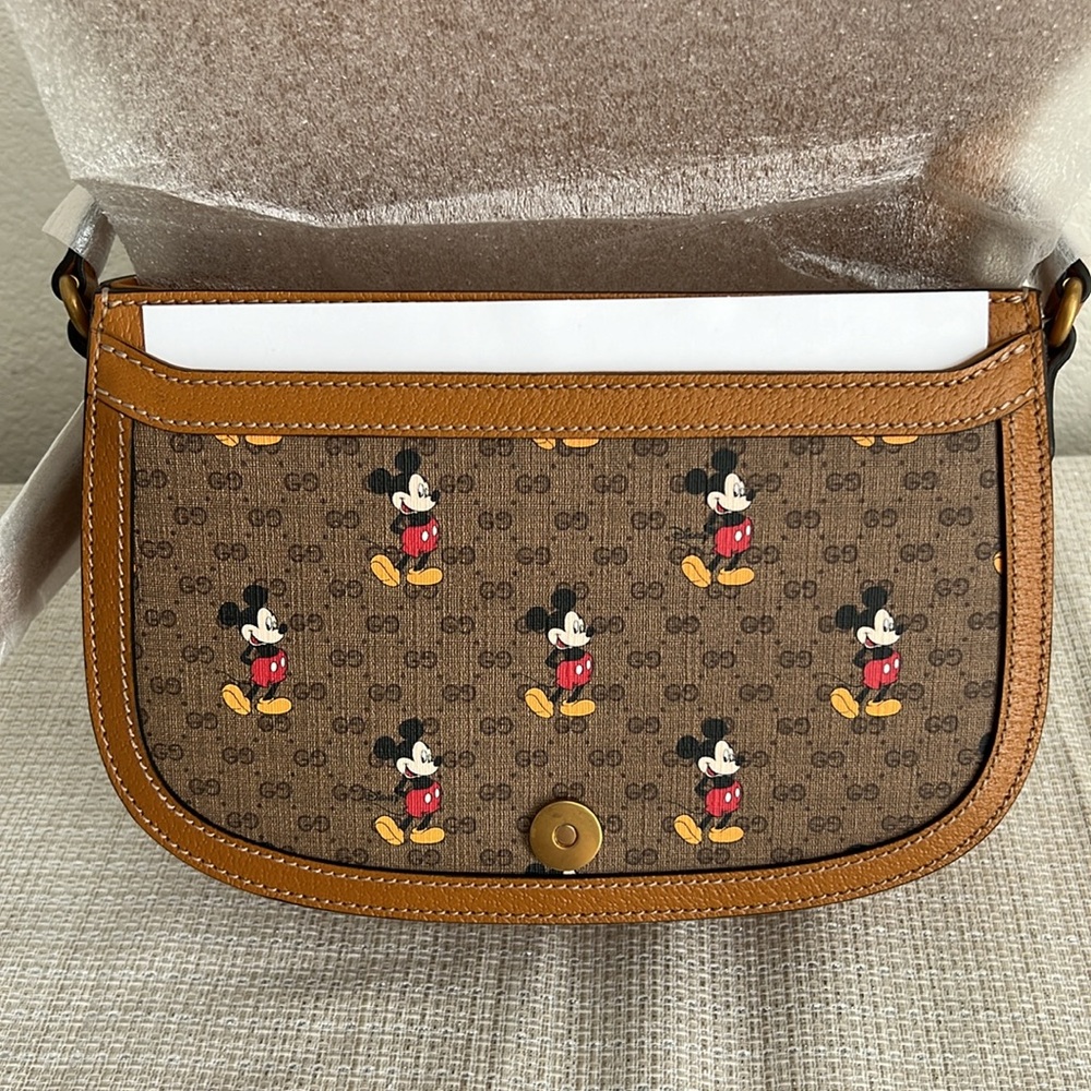 🏰Gucci🏰 x Disney Vintage GG Supreme Monogram Mickey Mouse Shoulder Bag - Picture 11 of 16